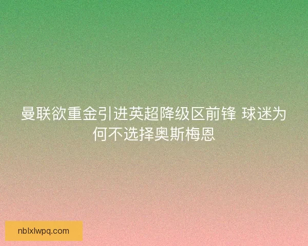 曼联欲重金引进英超降级区前锋 球迷为何不选择奥斯梅恩