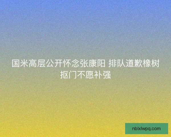 国米高层公开怀念张康阳 排队道歉橡树抠门不愿补强
