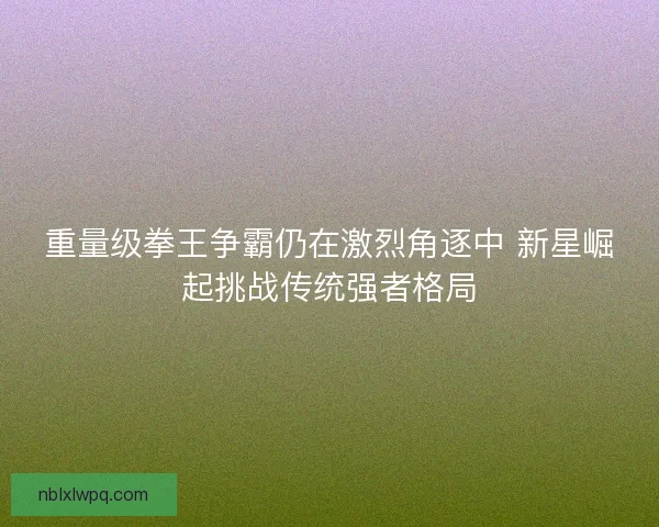 重量级拳王争霸仍在激烈角逐中 新星崛起挑战传统强者格局